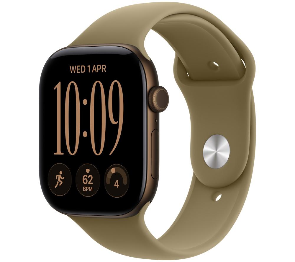 APPLE Watch Series 12 GPS 46mm Dark Bronze Aluminum Case with Olive Sport Band - M/L
