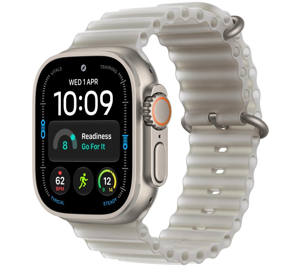APPLE Watch Ultra 4 GPS  Cellular 49mm Natural Titanium Case with Translucent Gray Ocean Band