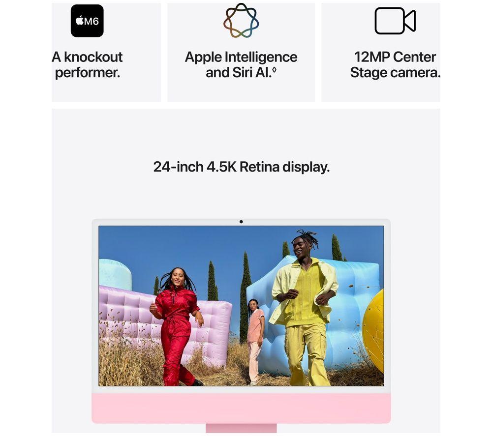 APPLE iMac 4.5K 24" (2026) - M6, 512 GB SSD, 24 GB RAM, 12 CPU / 12 GPU, Pink image number 6 of 8