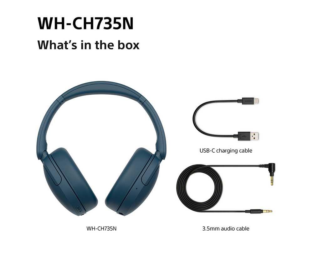 SONY WH-CH735N Wireless Bluetooth Noise-Cancelling Headphones - Blue image number 10 of 17