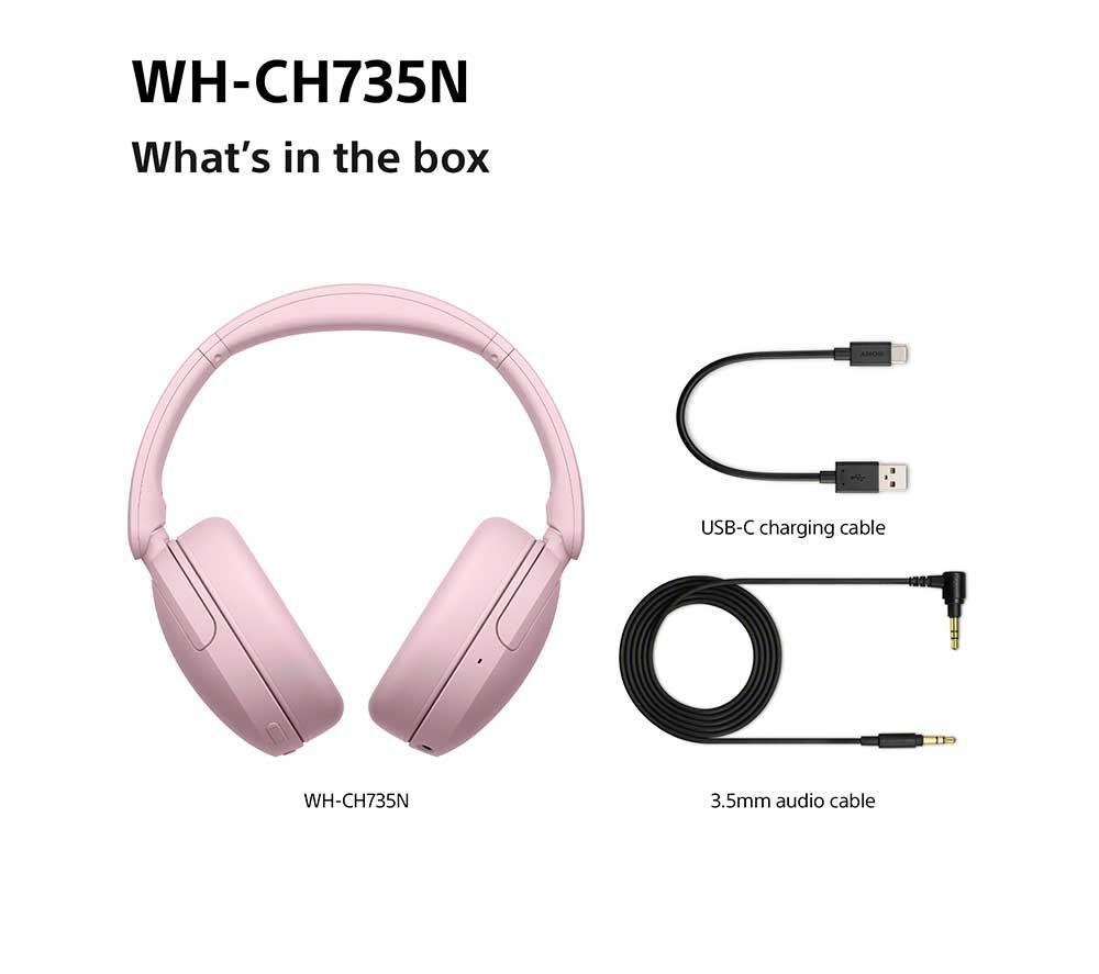 SONY WH-CH735N Wireless Bluetooth Noise-Cancelling Headphones - Pink image number 10 of 17