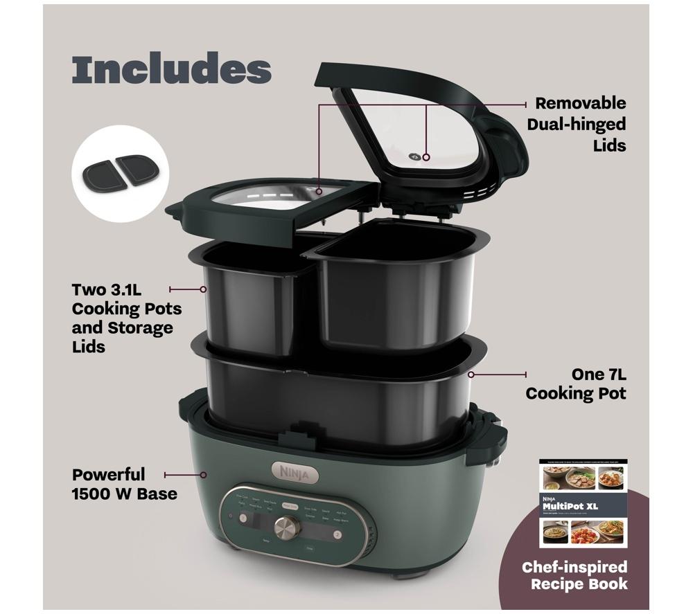 NINJA MZ1001UKGN7 MultiPot XL 11-in-1 Multi-Cooker - Vista Green image number 9 of 16