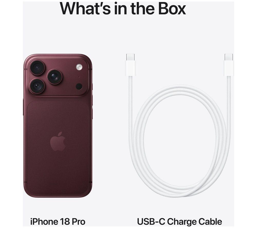 APPLE iPhone 18 Pro - 256 GB, Burgundy image number 10 of 12