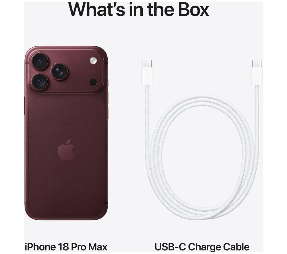 APPLE iPhone 18 Pro Max - 512 GB, Burgundy image number 10 of 12