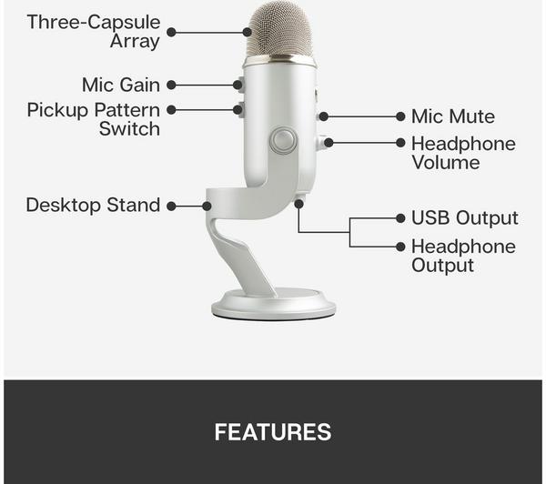BLUE Yeti USB Streaming Microphone - Silver image number 1