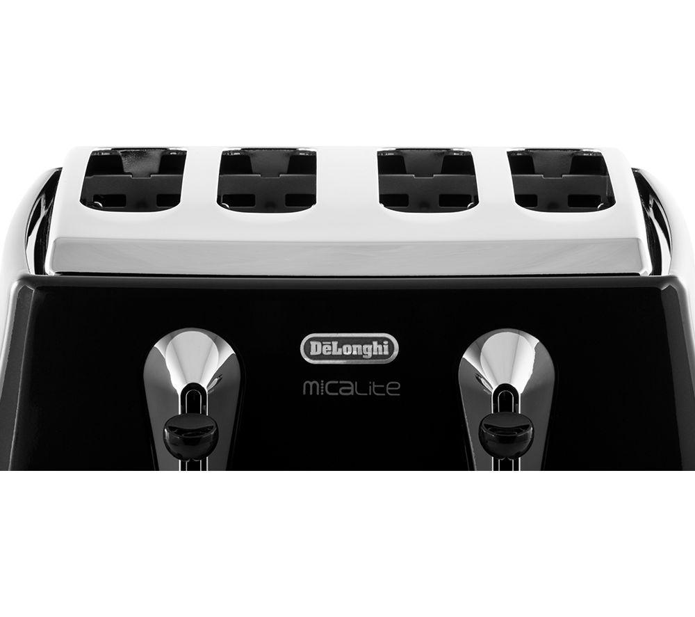 Buy DELONGHI Micalite CTOM4003 4 Slice Toaster Black Currys