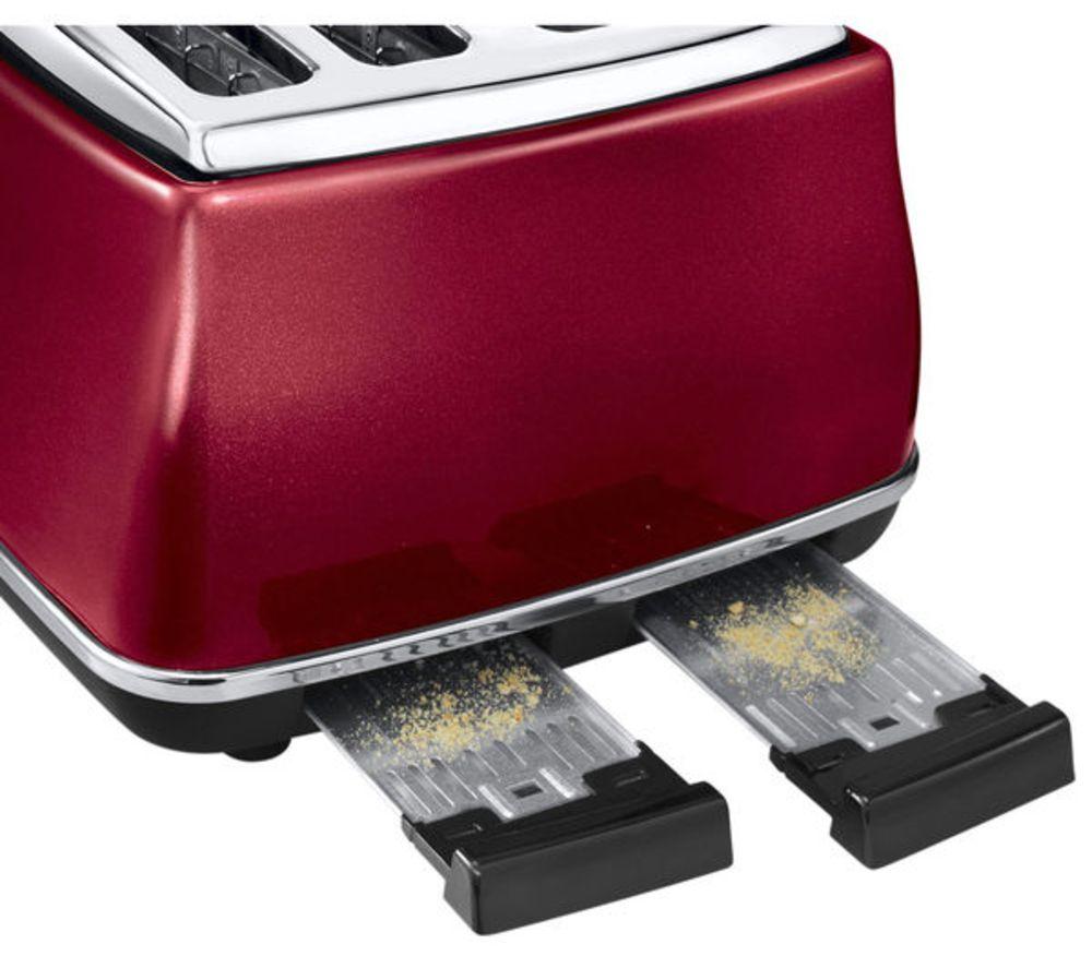 DELONGHI Micalite CTOM4003R 4-Slice Toaster - Red image number 4 of 13