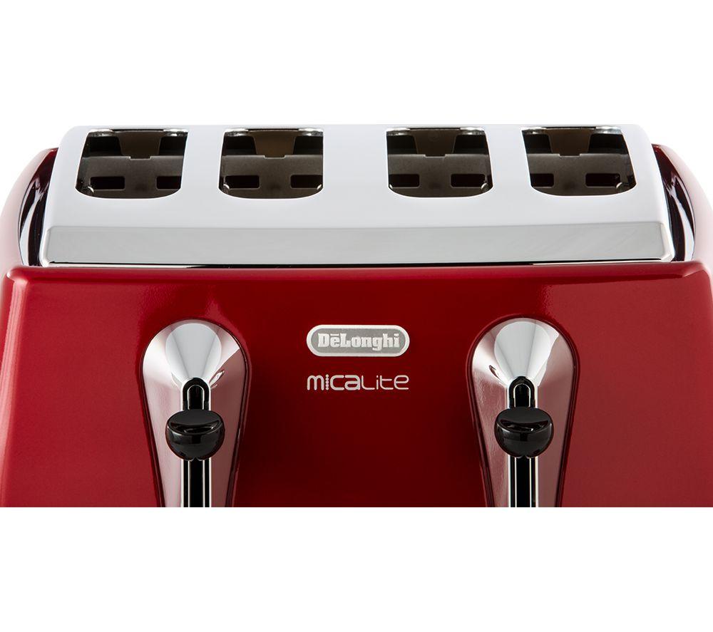 DeLonghi Icona Micalite Slice Red Toaster Callaghans