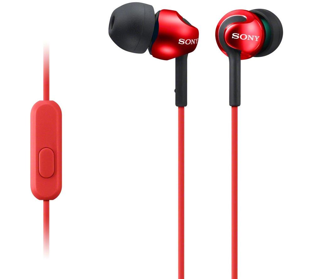 SONY MDR-EX110APR Headphones - Red, Red