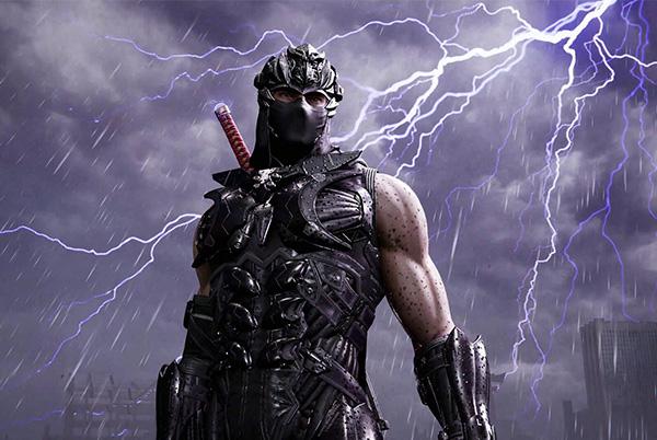 a man in a black ninja outfit standing in front of a storm screenshot from ninja gaiden 4 revealed at xbox developer direct 2025