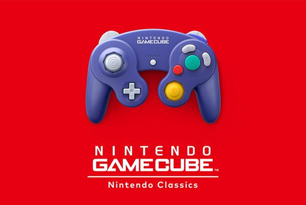 nintendo gamecube logo with a blue controller on it