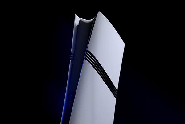 a close up of a white ps5 pro in the dark