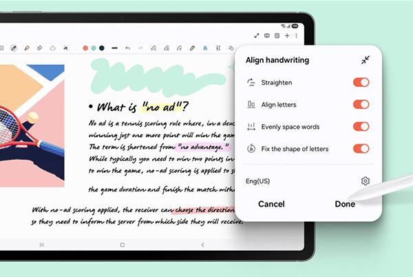 a tablet with a pen and a note pad on it