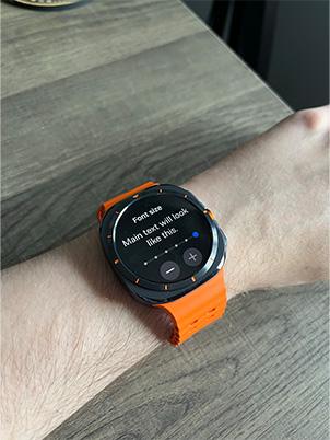 full font size settings on samsung galaxy watch ultra screen
