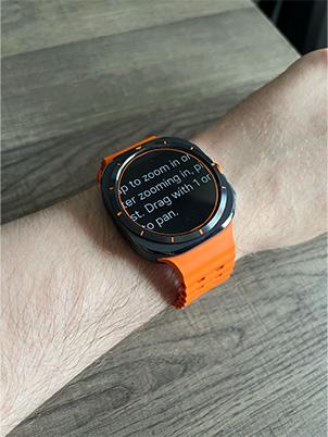 text magnification feature on samsung galaxy watch ultra screen