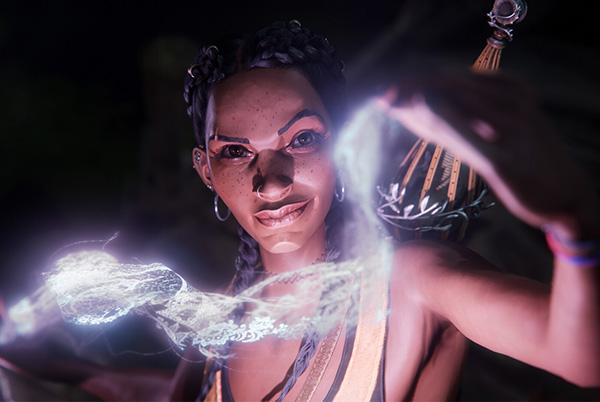 a woman with a glowing orb in her hand and a dark background screenshot from south of midnight for xbox