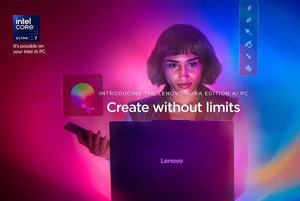 A woman using the Lenovo Yoga laptop.