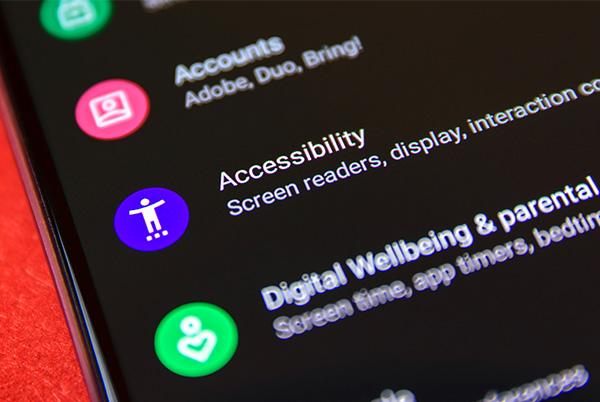 Accessibility menu on an Android phone