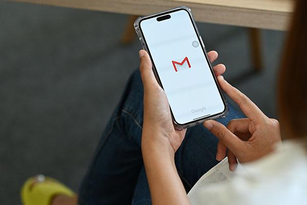 a phone with the gmail app on it