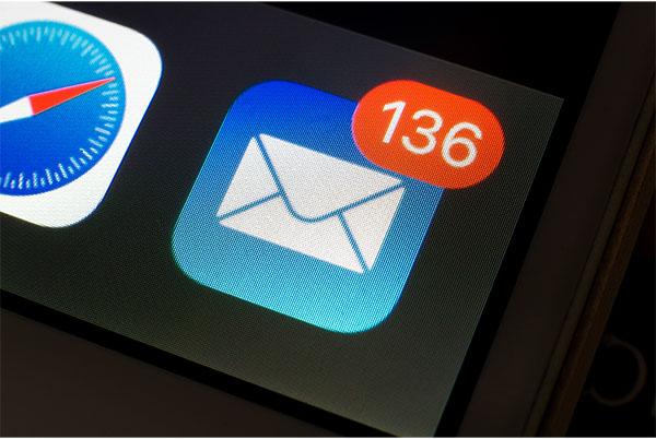 a close up of the iphone mail app
