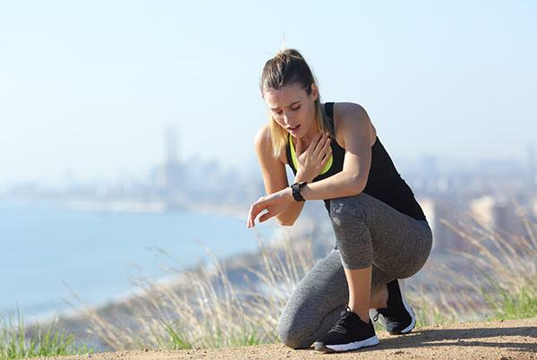 Runner with smartwatch