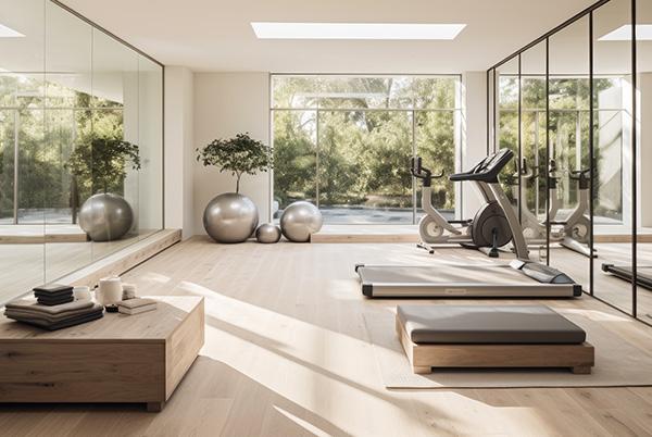 Home gym ideas natural light mirrors