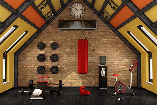Home gym brick yellow orange