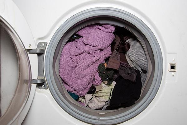 overloaded washing machine
