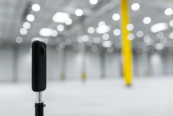 360 camera in a warehouse