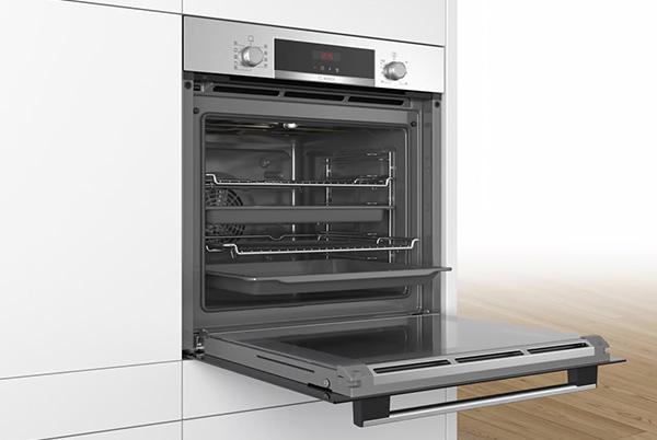 an oven with the door open