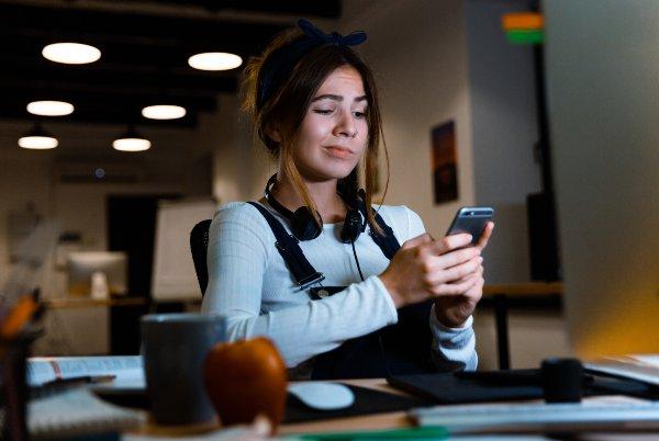 Woman on phone