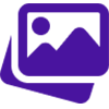 A purple icon of a photo