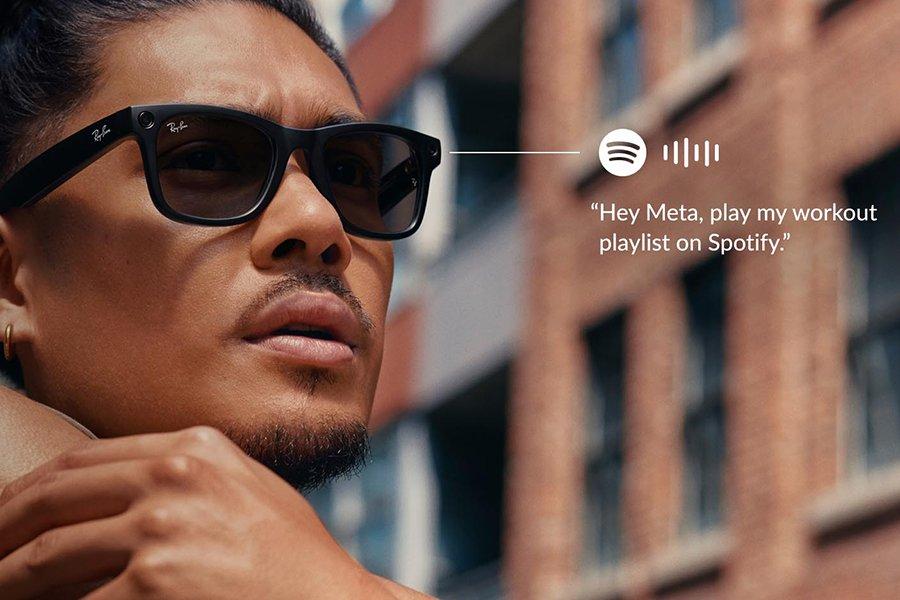 Man wearing black smart glasses