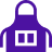 Purple icon of an apron