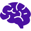 A purple icon of a hand writing