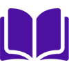 A purple icon of a hand writing