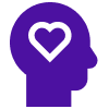 A purple icon of a hand writing