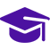 Purple icon of a graduation cap