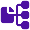 A purple icon of a hand writing