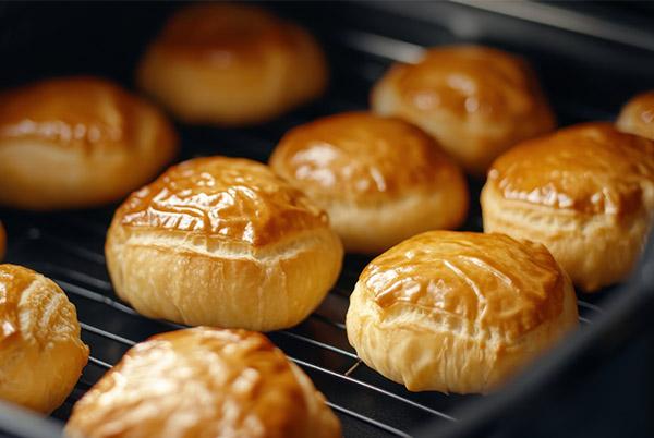 a close up of a tray of baked goods in a pan