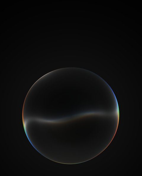 Siri AI interface, transparent orb on black background with text reading: "Siri, what time should I leave for practice?"