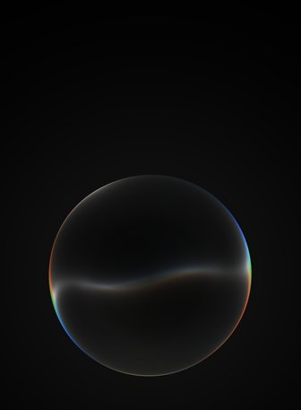 Siri AI interface, transparent orb on black background with text reading: "Siri, what time should I leave for practice?"