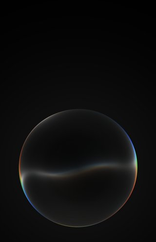 Siri AI interface, transparent orb on black background with text reading: "Siri, what time should I leave for practice?"
