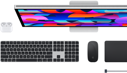 Mac accessories: AirPods, Studio Display, Magic Keyboard, Magic Mouse, Magic Trackpad, MagSafe charging cable