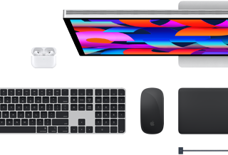 Mac accessories: AirPods, Studio Display, Magic Keyboard, Magic Mouse, Magic Trackpad, MagSafe charging cable