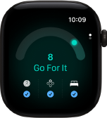 Apple Watch Series 12, aluminium case, black colour, readiness score of 8, right side exterior, Digital Crown