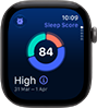 Apple Watch Series 12, aluminium case, space grey colour, sleep score circle graph, right side exterior, Digital Crown