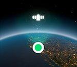 Globe showing user location with satellite icon above
