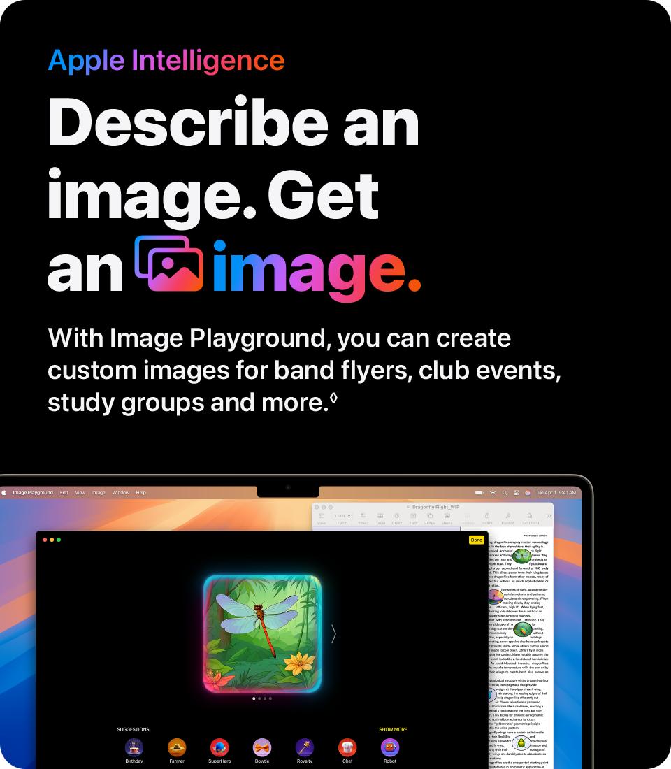 Apple Intelligence. Describe an image. Get an image.