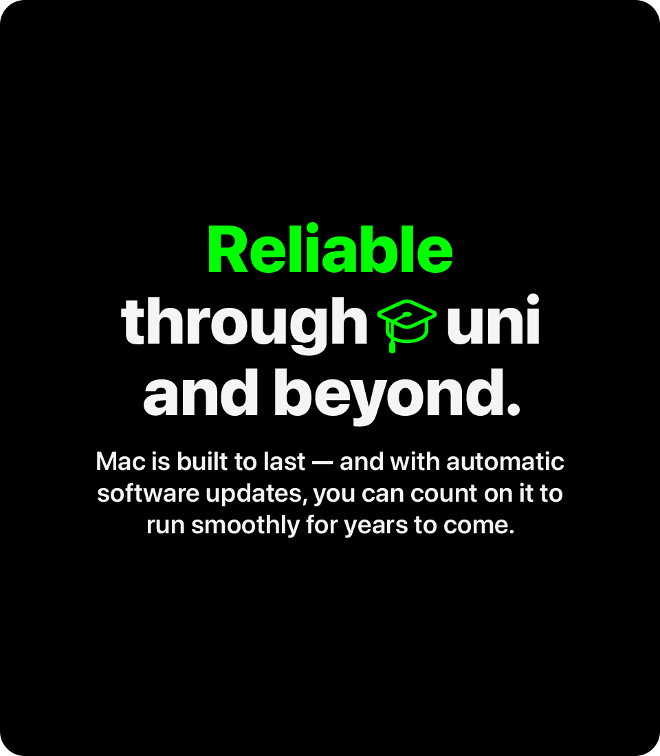 Reliable through uni and beyond.
